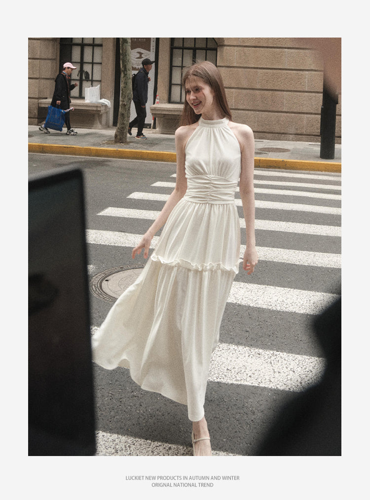 Sleeveless Tiered Dress With Gather Detail