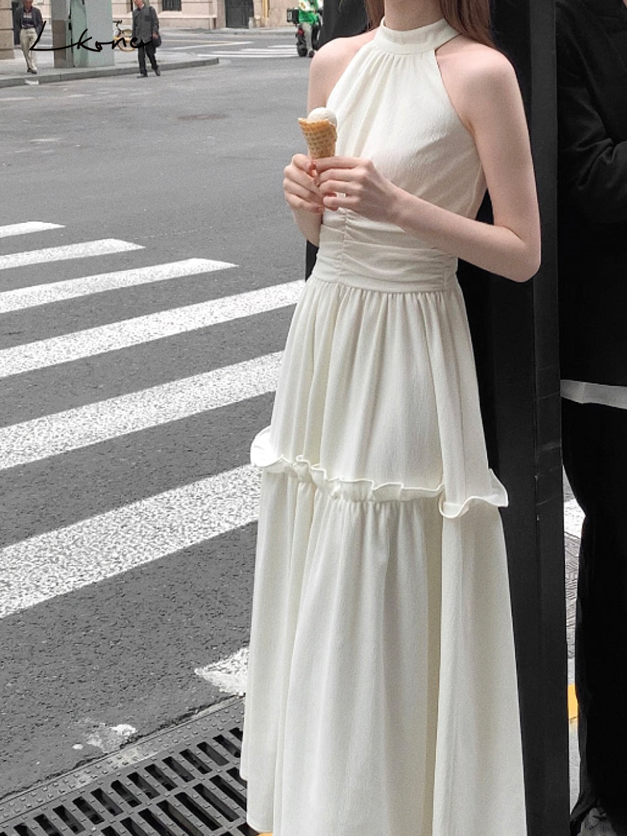 Sleeveless Tiered Dress With Gather Detail