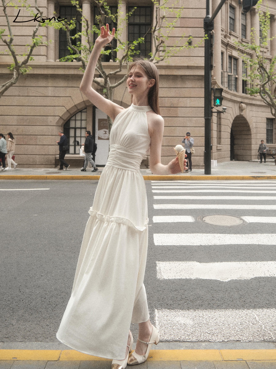 Sleeveless Tiered Dress With Gather Detail