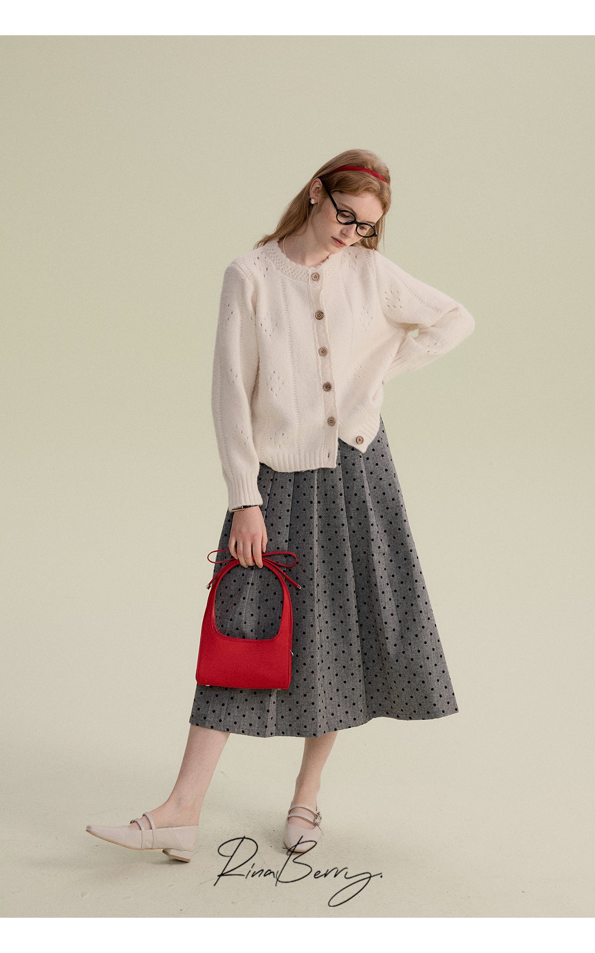 Patterned Pointelle Cardigan With Lace Detail