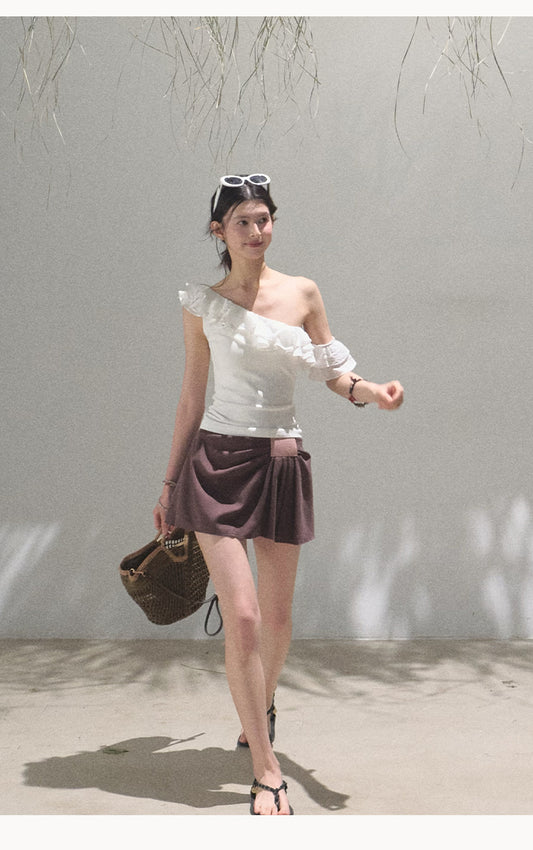 Ruffled One-Shoulder Top