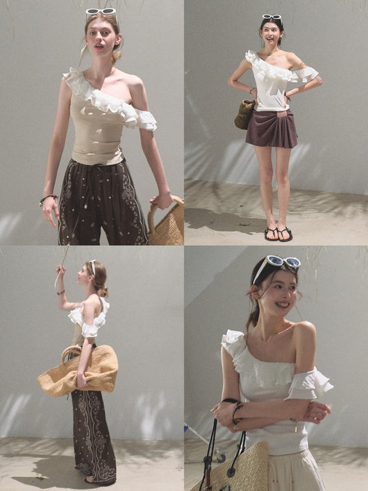 Ruffled One-Shoulder Top