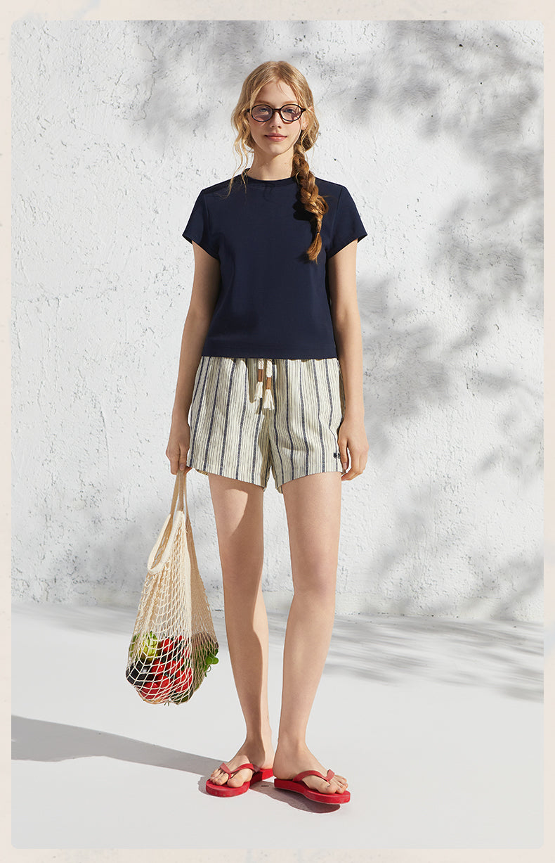 Basic Quick-Drying Cotton Blend T-Shirt