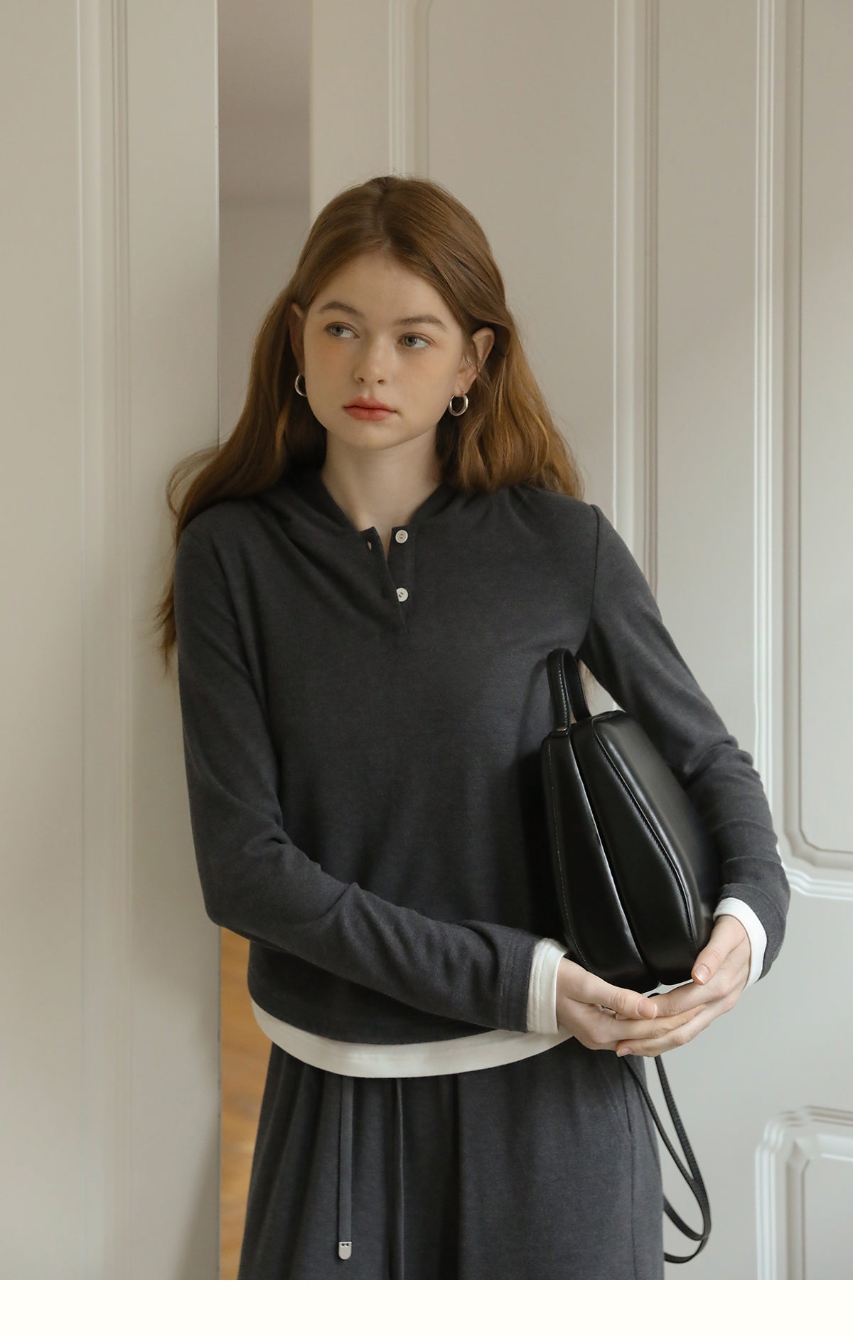 Slim Fit Layered-Look Knit Hoodie & Matching Pants
