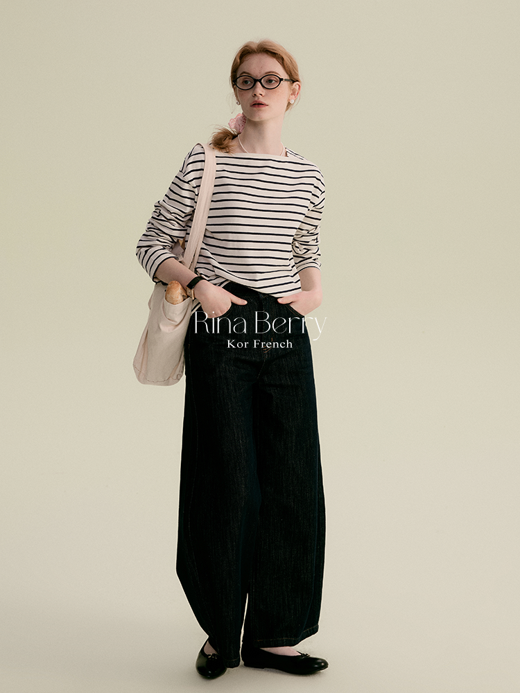 Washed Pure Cotton Wide-Leg Jeans
