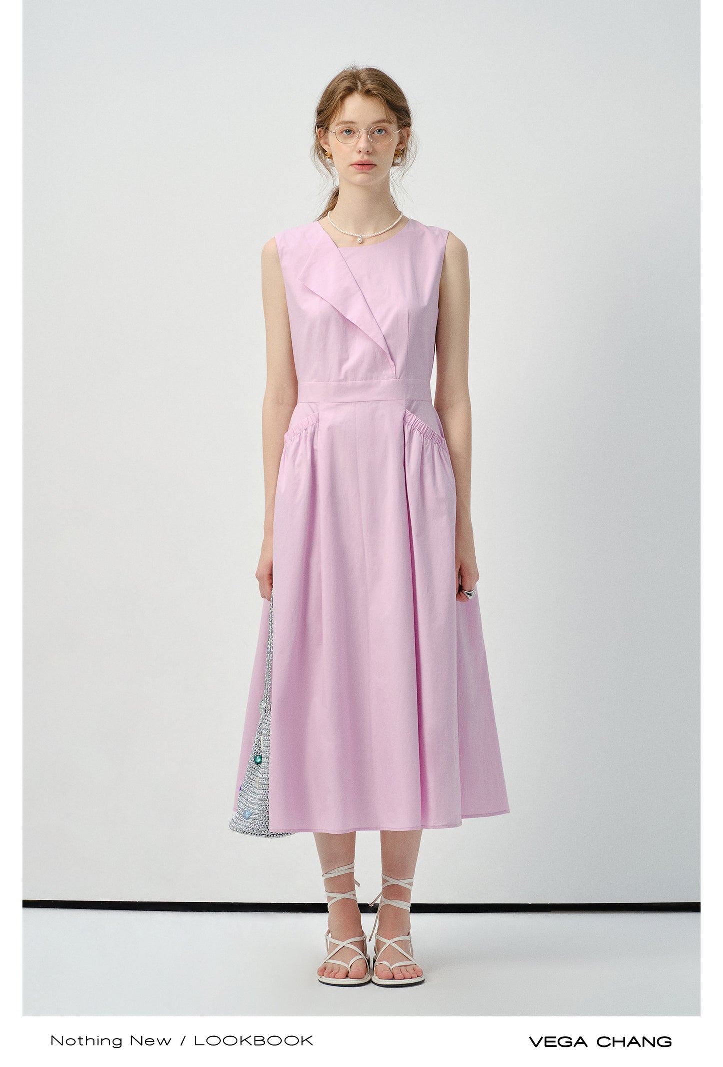 Sleeveless Dress With Fold Detail