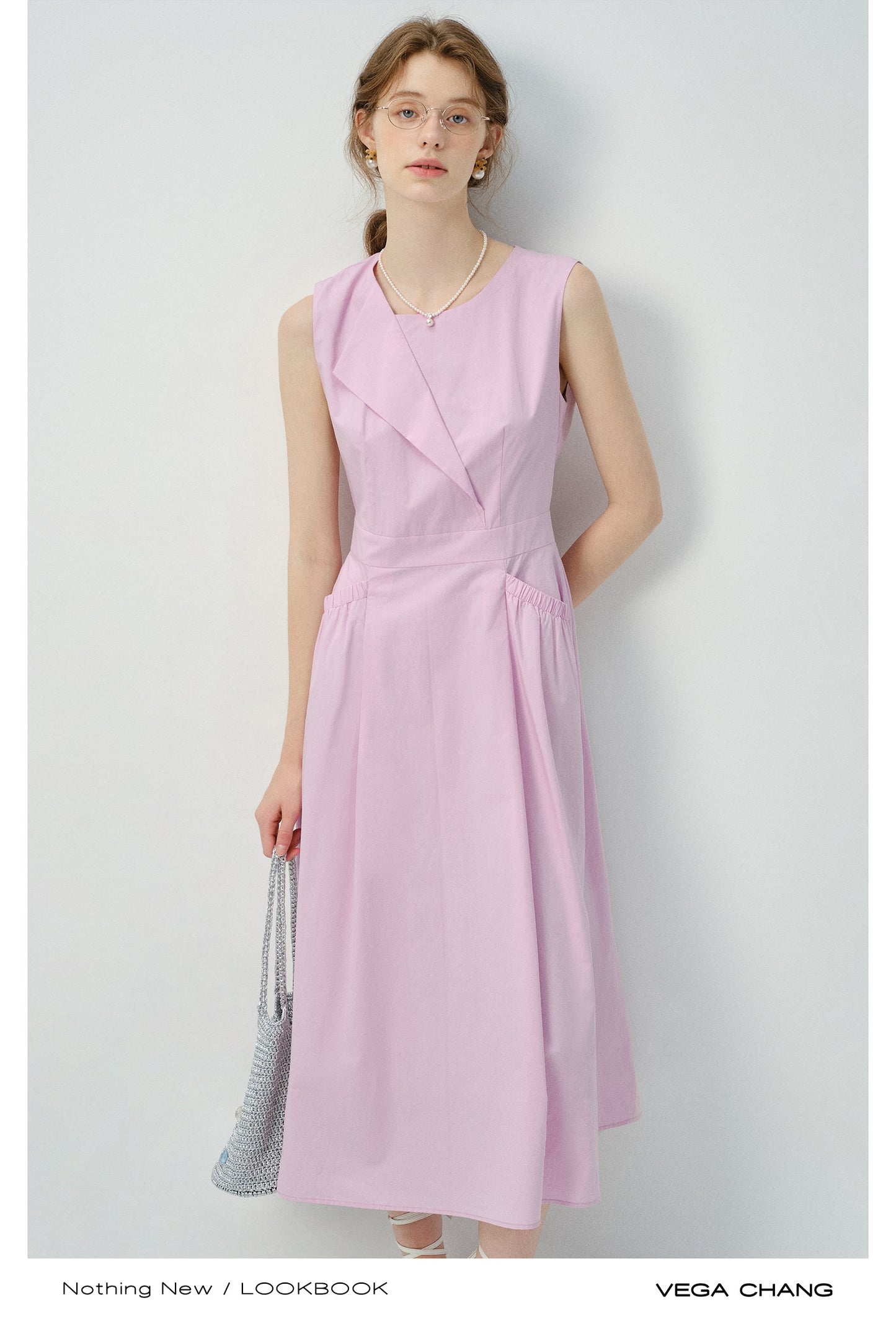 Sleeveless Dress With Fold Detail