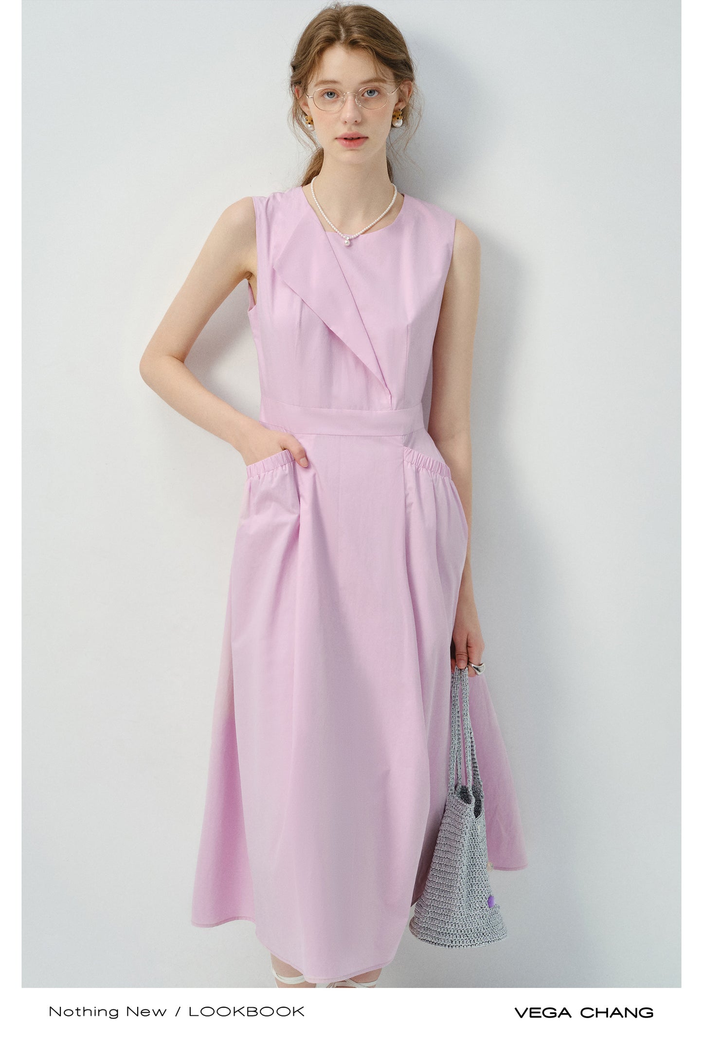 Sleeveless Dress With Fold Detail