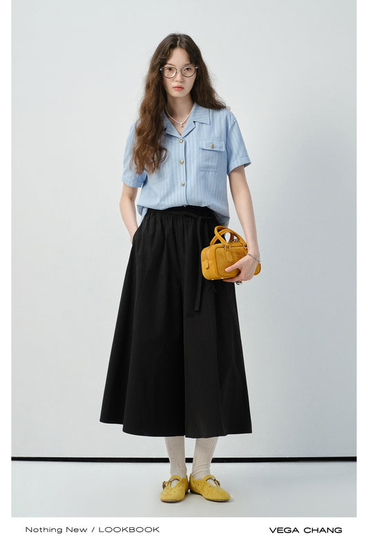 Striped Short-Sleeve Shirt With Flap Pocket