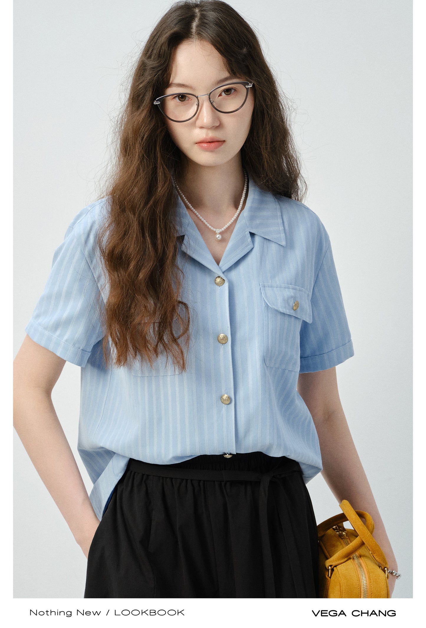 Striped Short-Sleeve Shirt With Flap Pocket