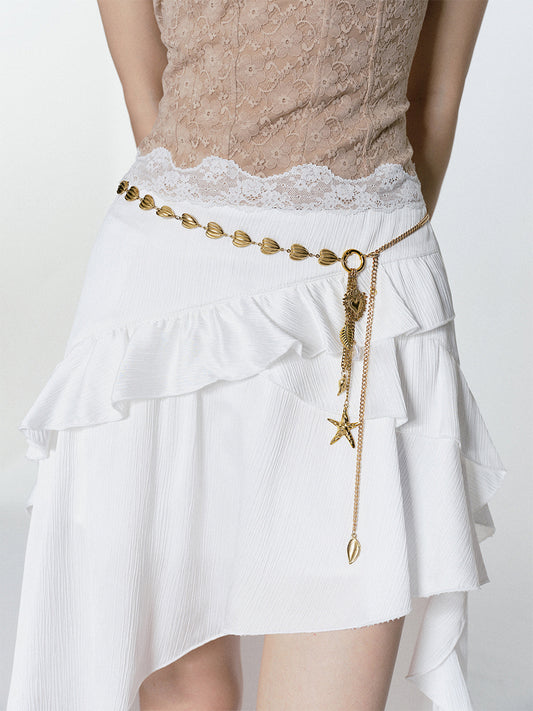 Gold-Tone Charm Chain Belt