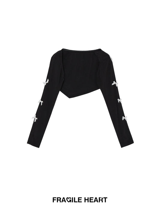Bolero Cardigan Adorned With Bows