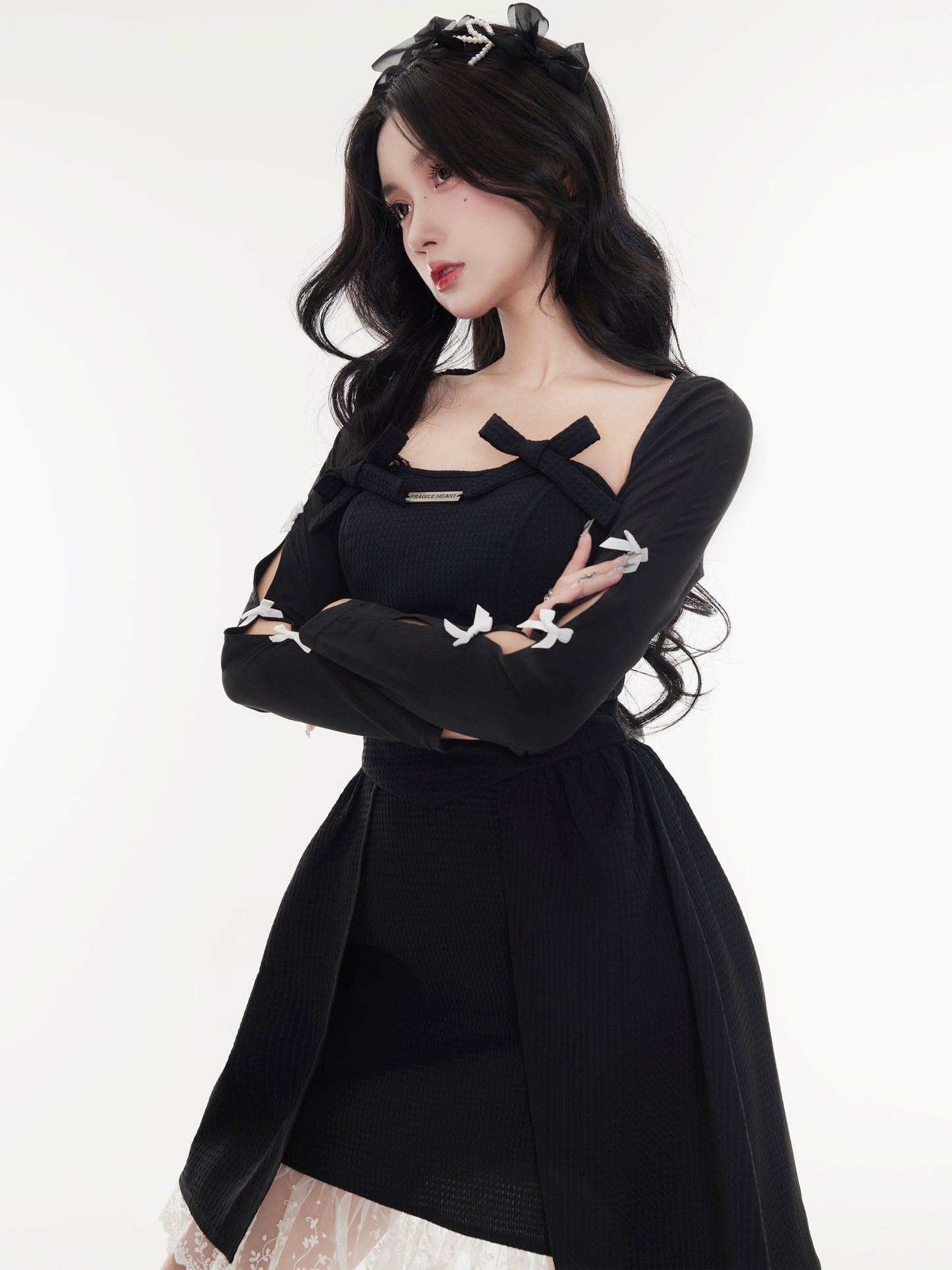 Bolero Cardigan Adorned With Bows