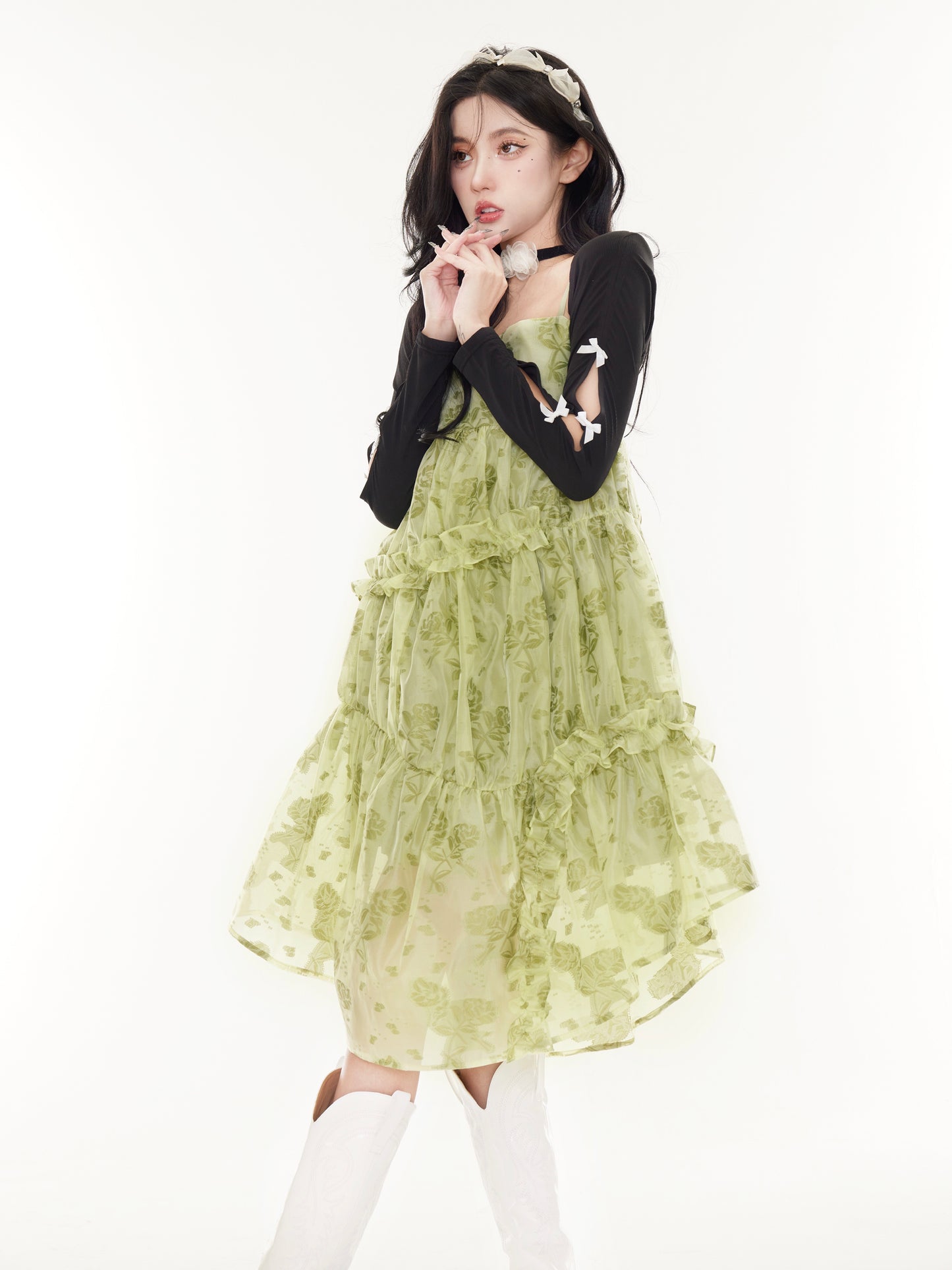 Bolero Cardigan Adorned With Bows