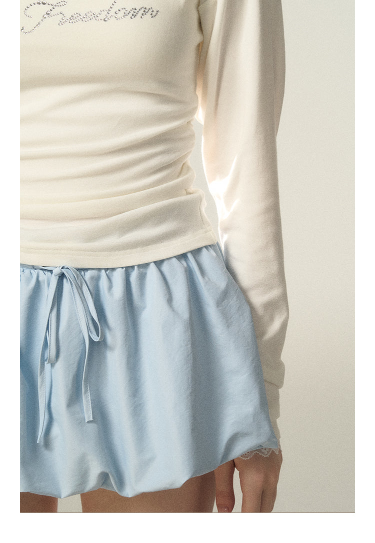 Nylon Balloon Mini Skirt With Insert Shorts