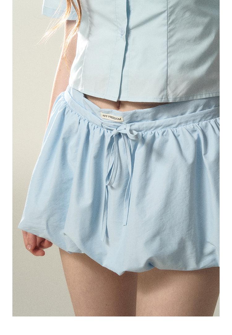 Nylon Balloon Mini Skirt With Insert Shorts