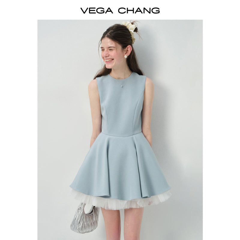 Tulle-Lined Full Skirt Sleeveless Dress