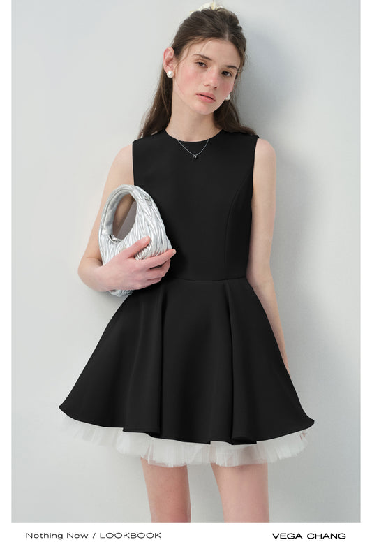 Tulle-Lined Full Skirt Sleeveless Dress
