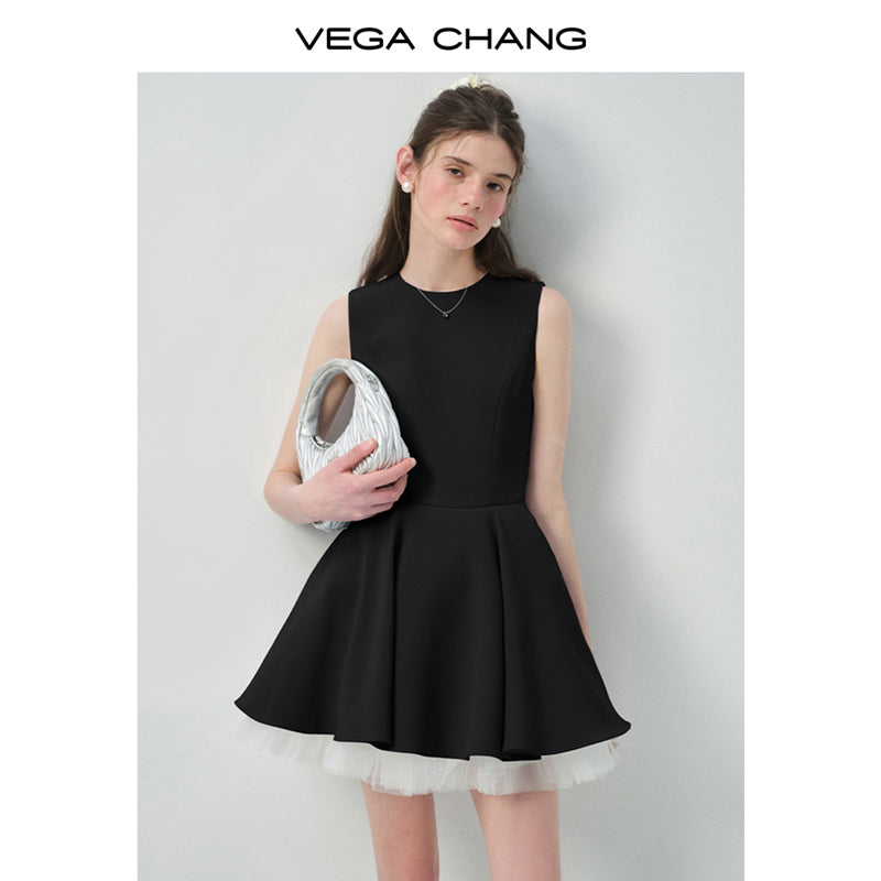 Tulle-Lined Full Skirt Sleeveless Dress