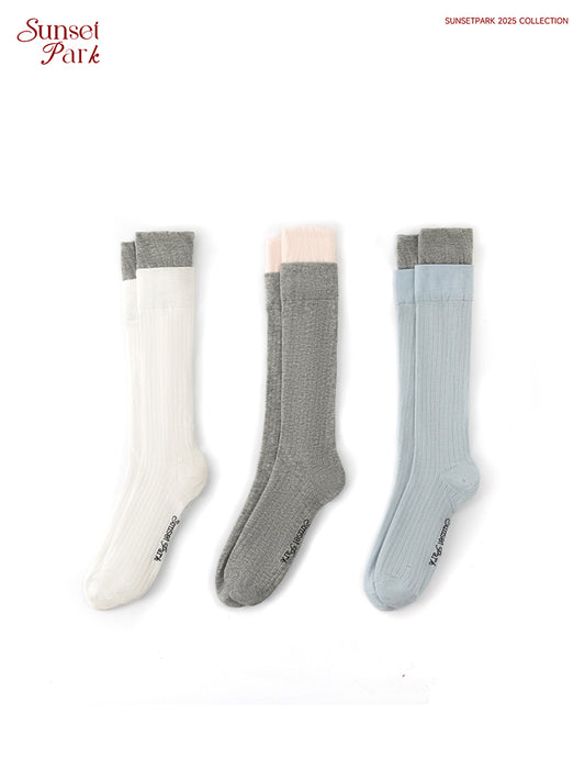 Contrast Stacked Sheer Socks