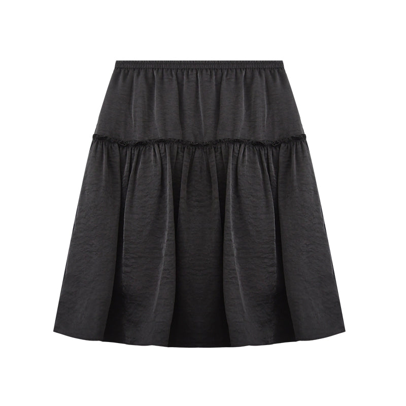 2-Tier Gathered Flare Skirt In 3 Variations