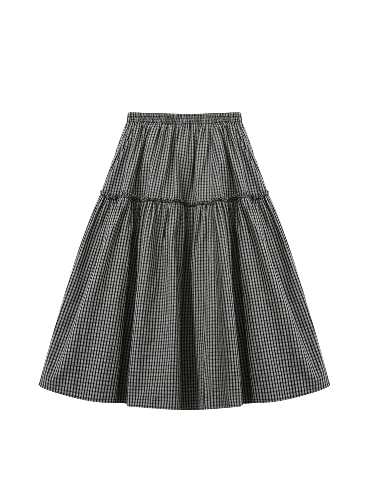 2-Tier Gathered Flare Skirt In 3 Variations