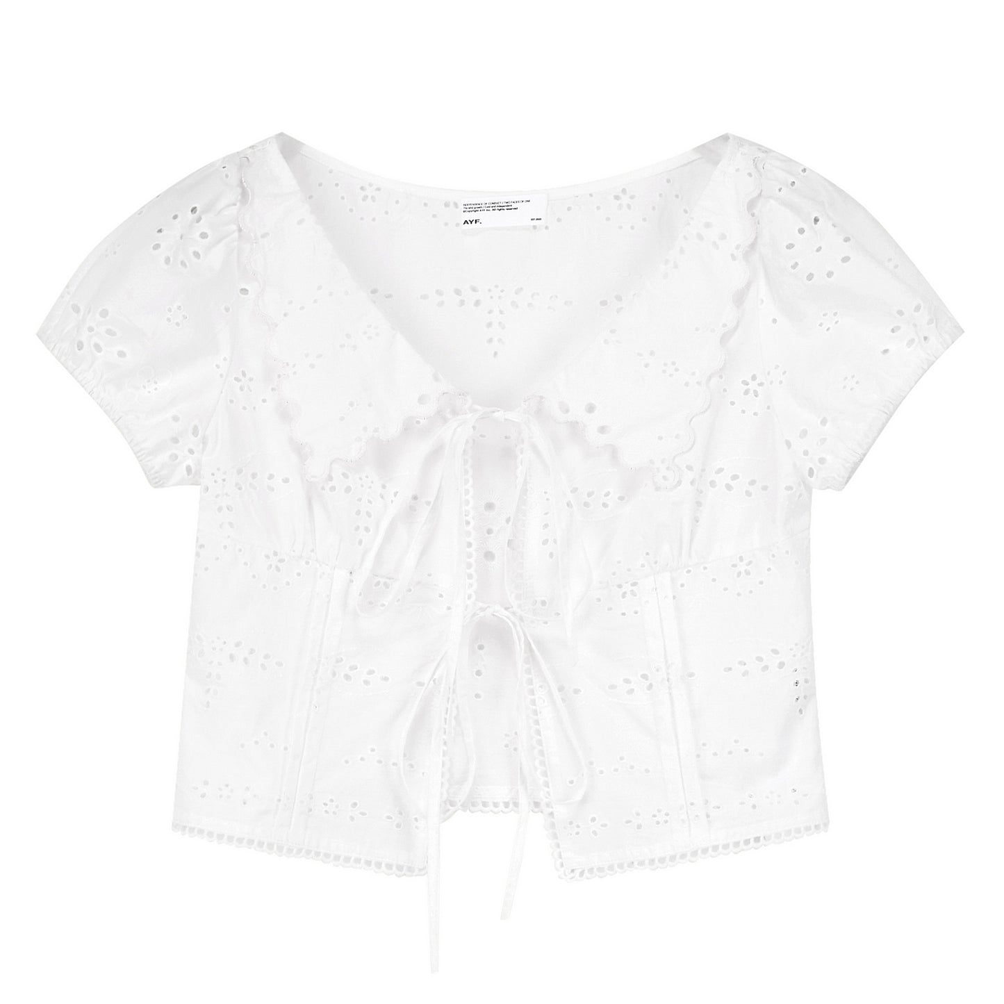 Cotton Eyelet Tie Front Blouse & Skort