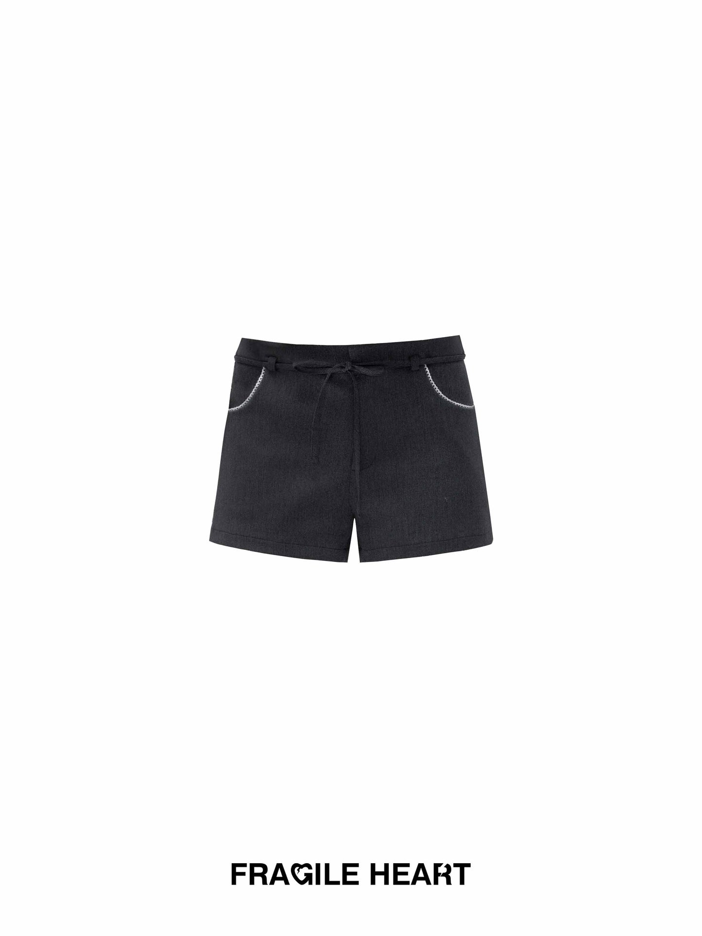 Straight-Leg Shorts With A Slim Tie Belt