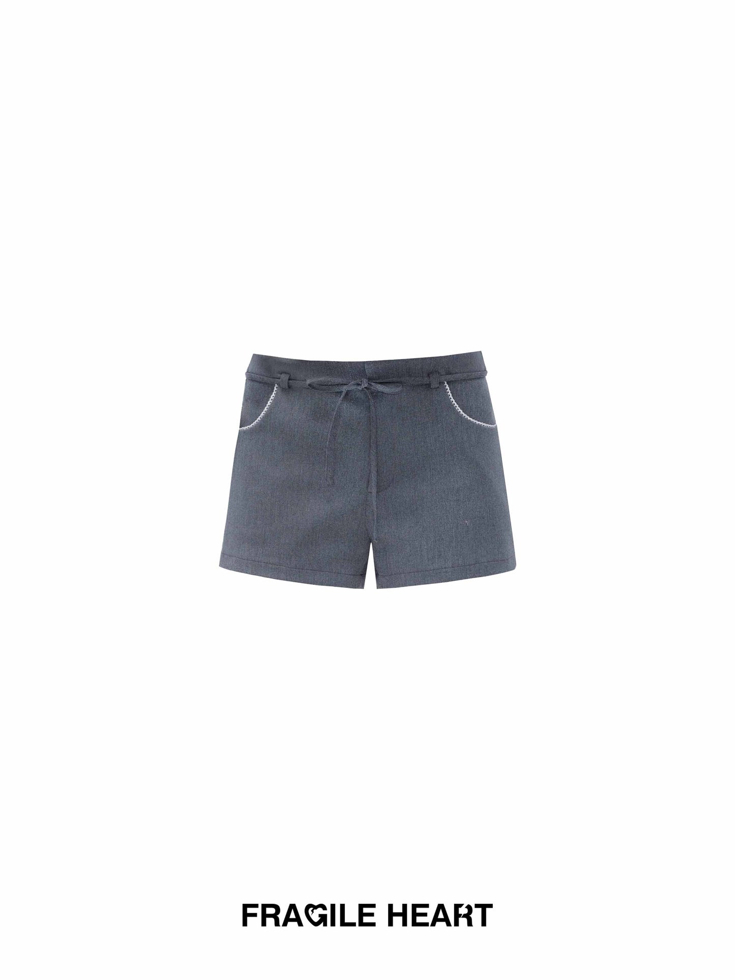 Straight-Leg Shorts With A Slim Tie Belt