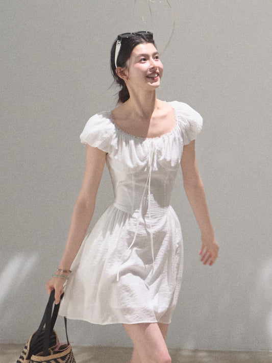 Puff-Sleeve Dress In 2 Variations, 2 Lengths