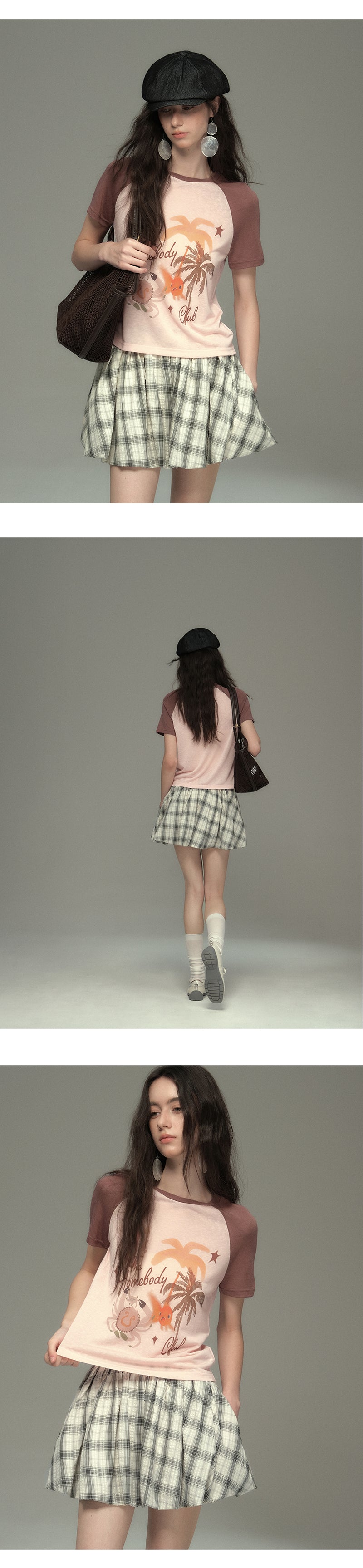 Island Print Raglan Sleeve Tee