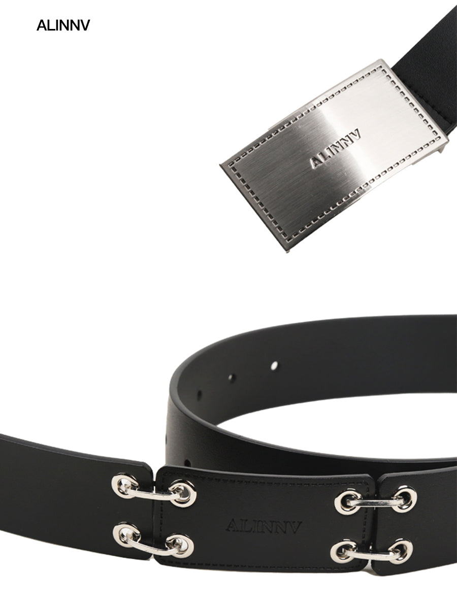 Cow Leather Belt With Metal Links