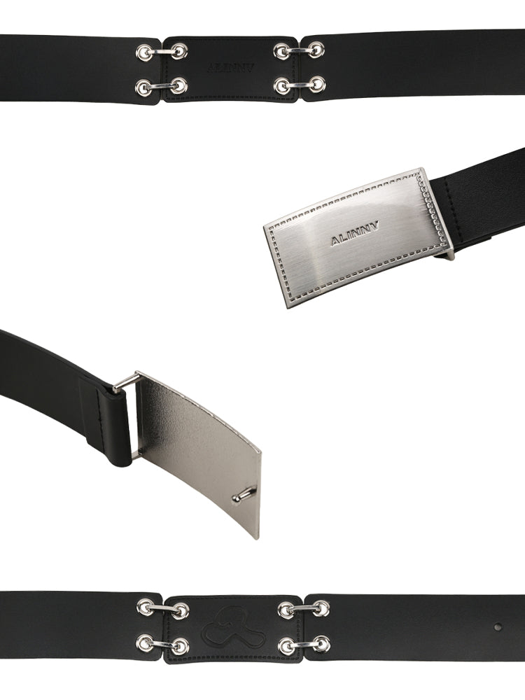 Cow Leather Belt With Metal Links