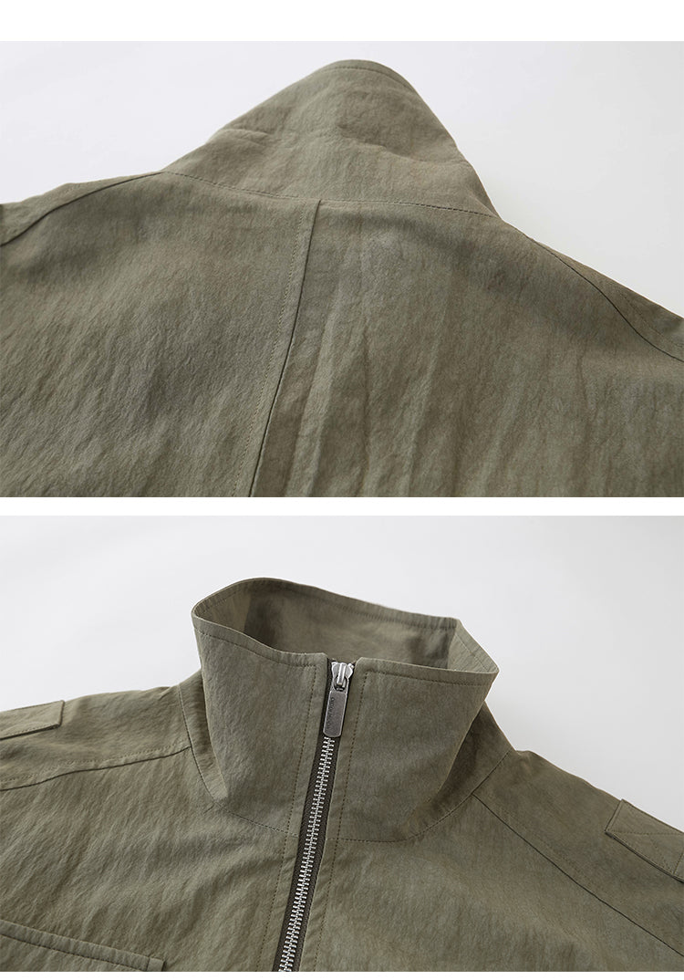 Windbreaker Jacket With Mushroom & Swallow Patches