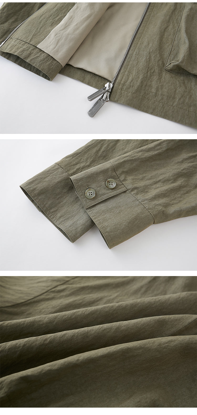 Windbreaker Jacket With Mushroom & Swallow Patches