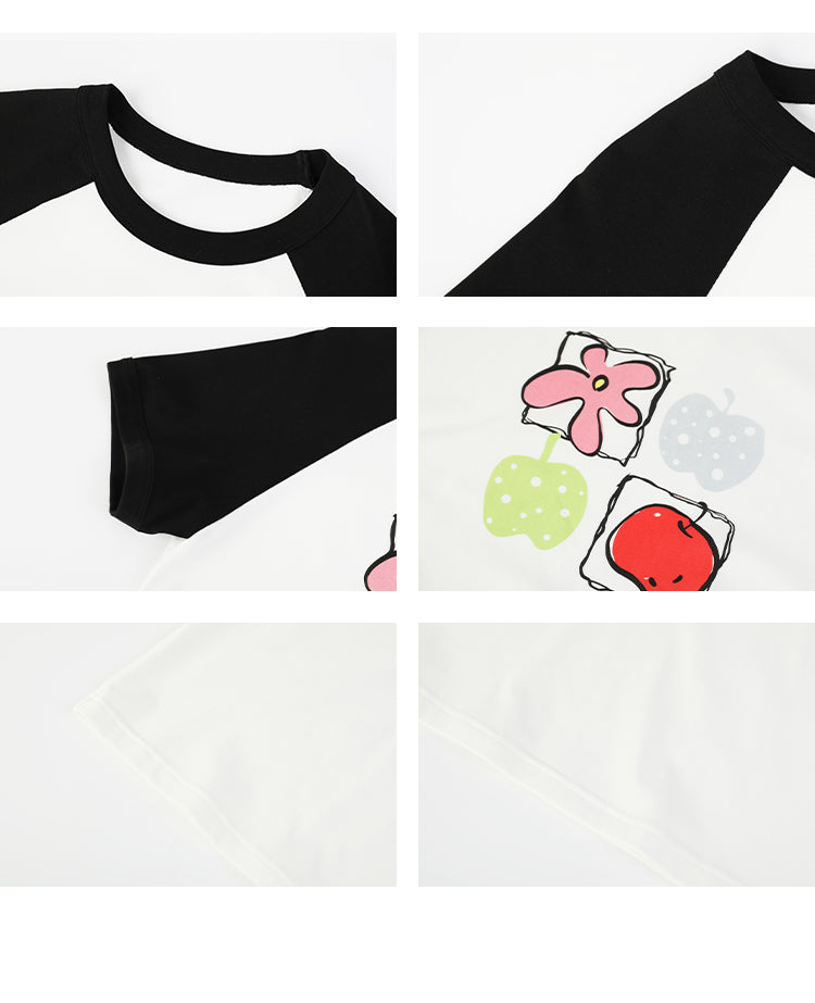 Graphic Printed T-Shirt With Contrast Raglan Sleeves