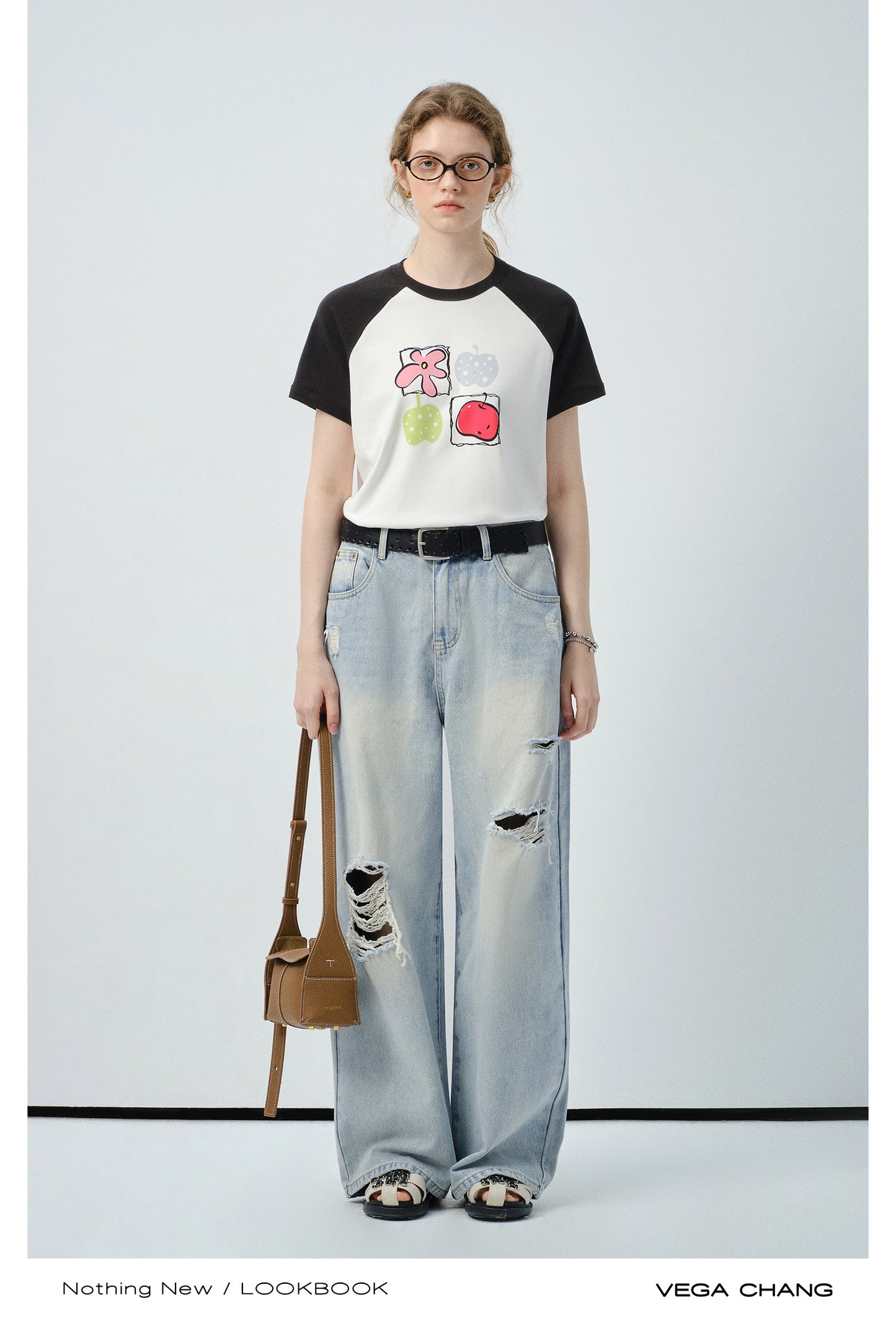 Graphic Printed T-Shirt With Contrast Raglan Sleeves