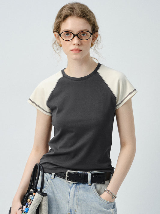 Contrast Color Raglan T-Shirt