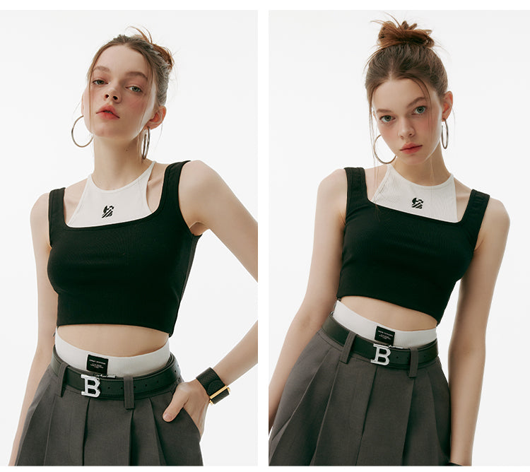 2-In-1 Sleeveless Top & Micro Mini Skirt