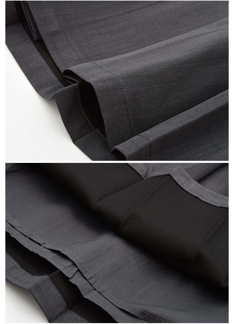 Pleated Skirt Shirt Dress With Waist Belt