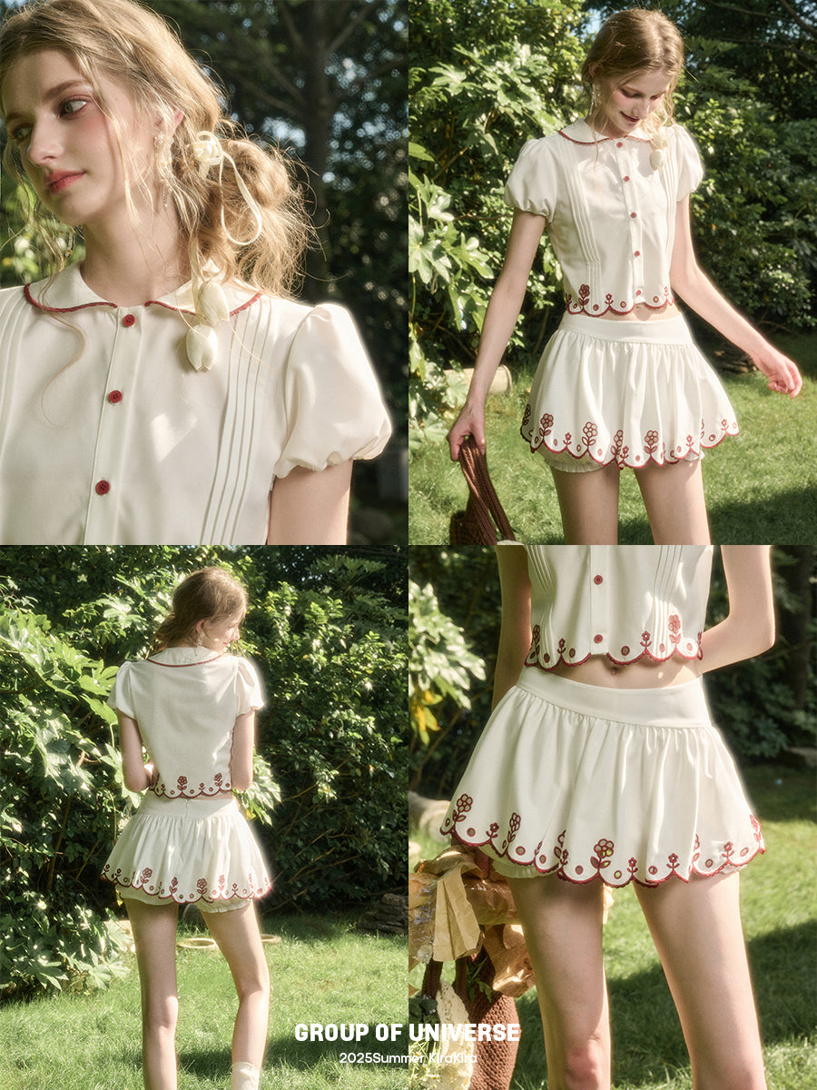 Scalloped Two-Tone Floral Set-Up