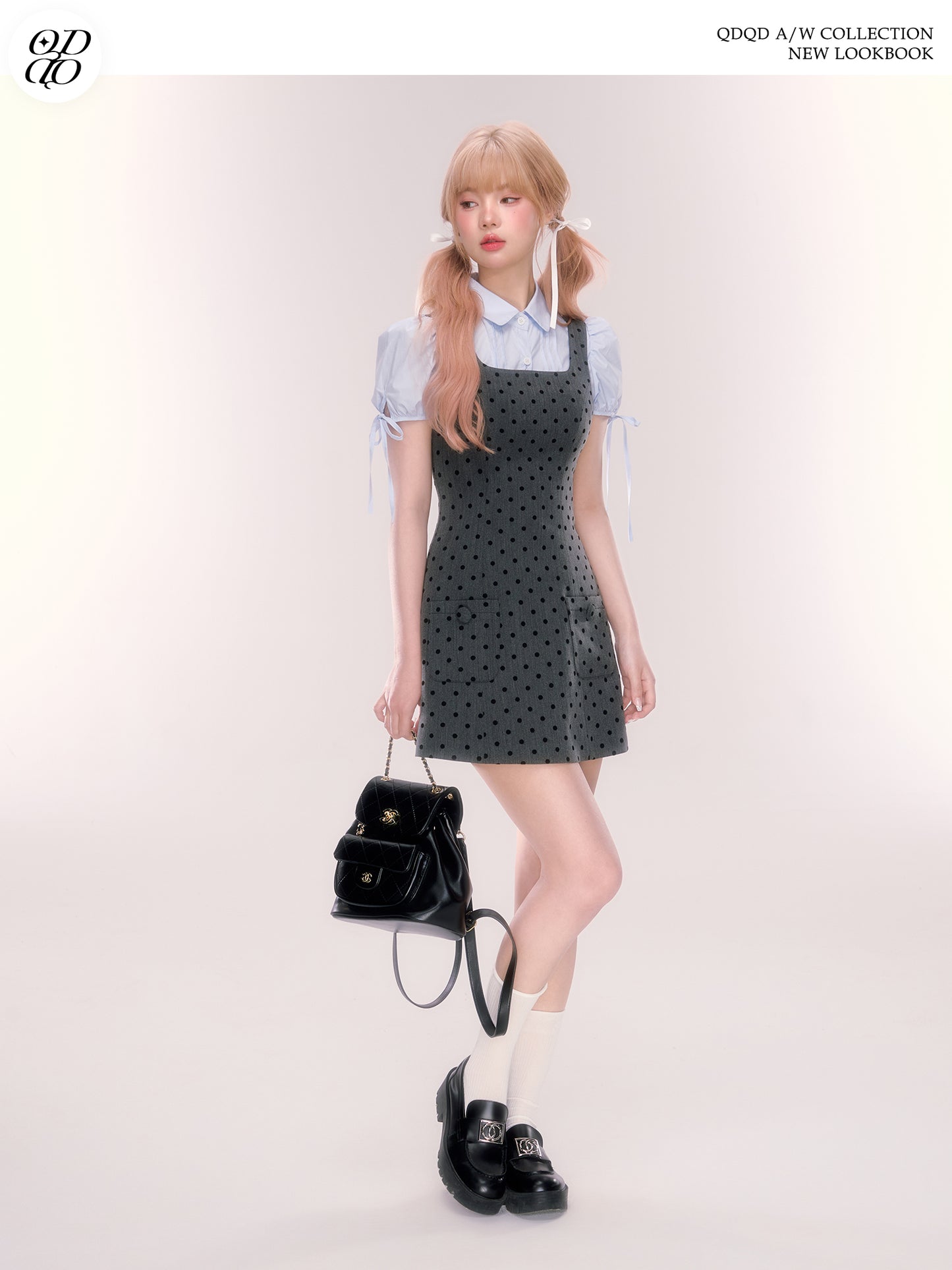 Pintuck Puff-Sleeve Cotton Blouse With Ribbons