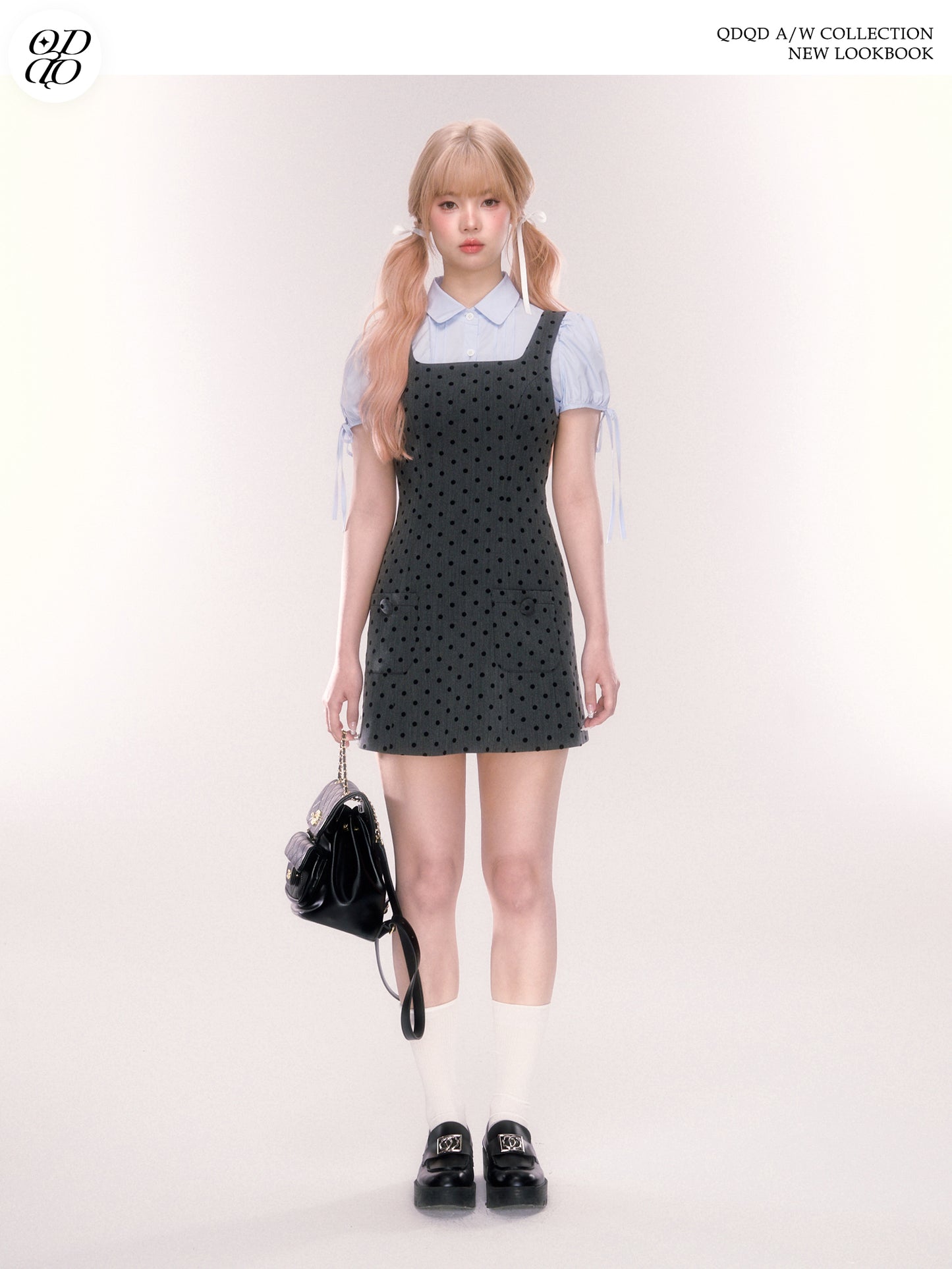 Pintuck Puff-Sleeve Cotton Blouse With Ribbons