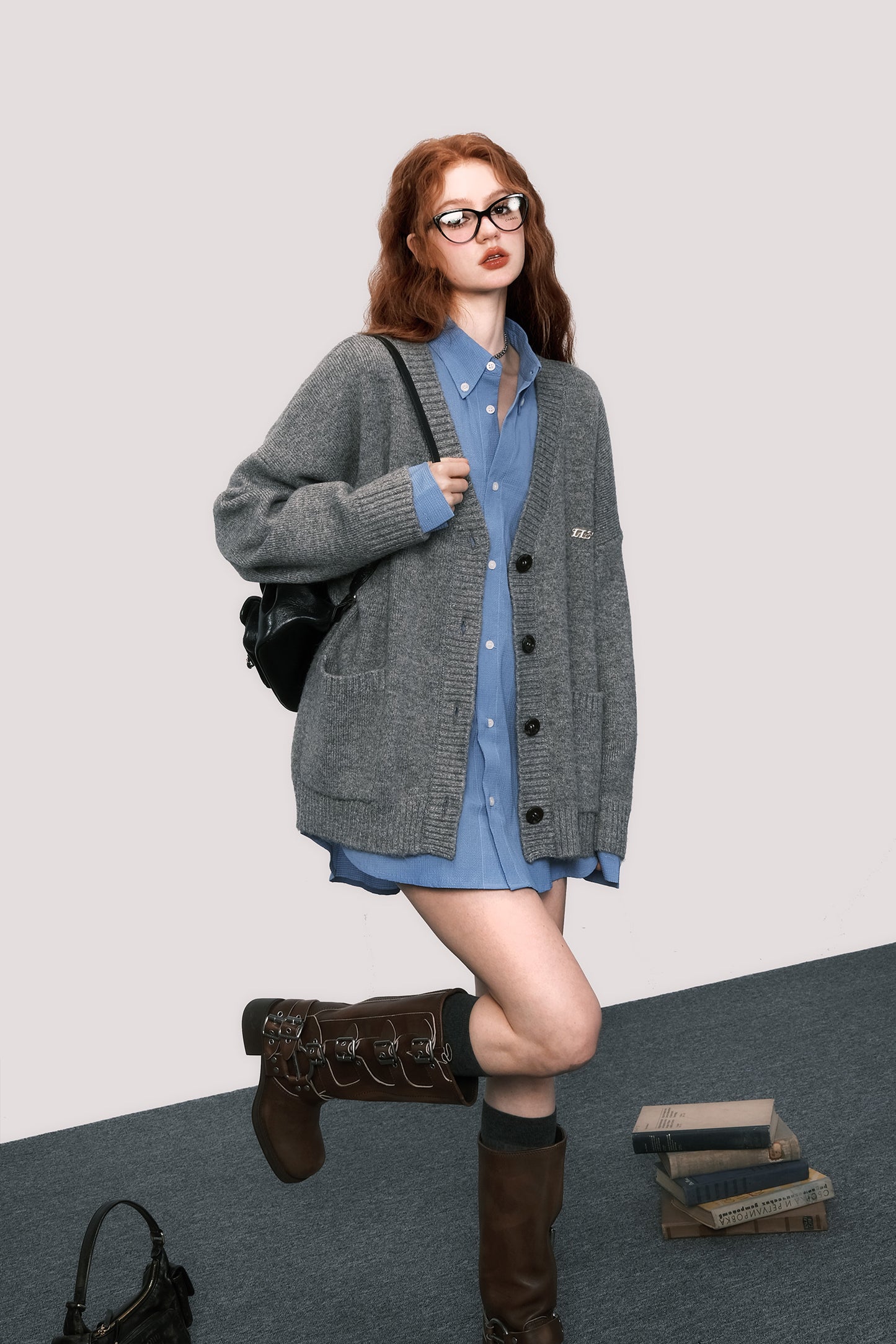 Relaxed Fit Crinkled Cotton Boyfriend Shirt