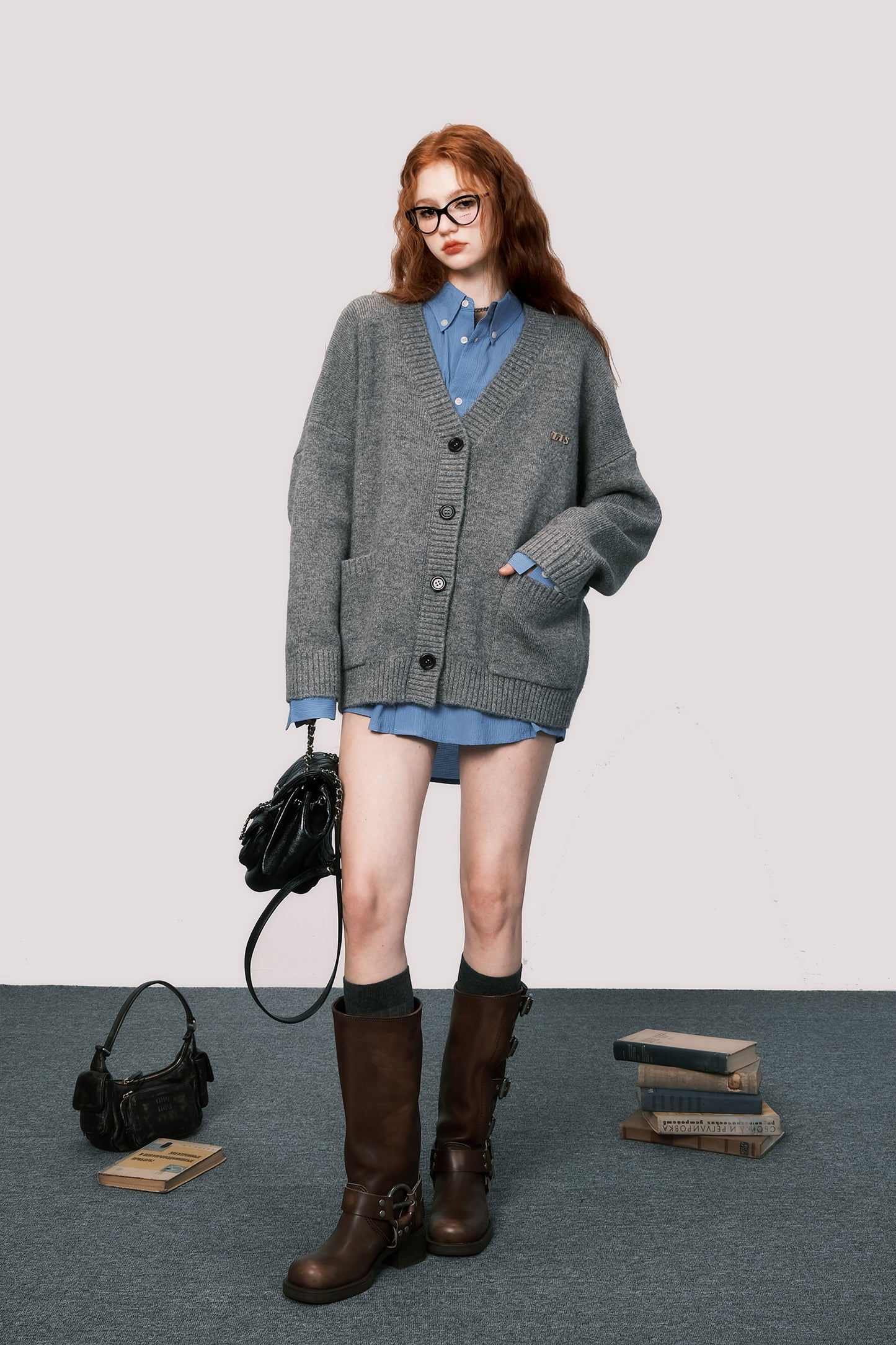 Relaxed Fit Crinkled Cotton Boyfriend Shirt