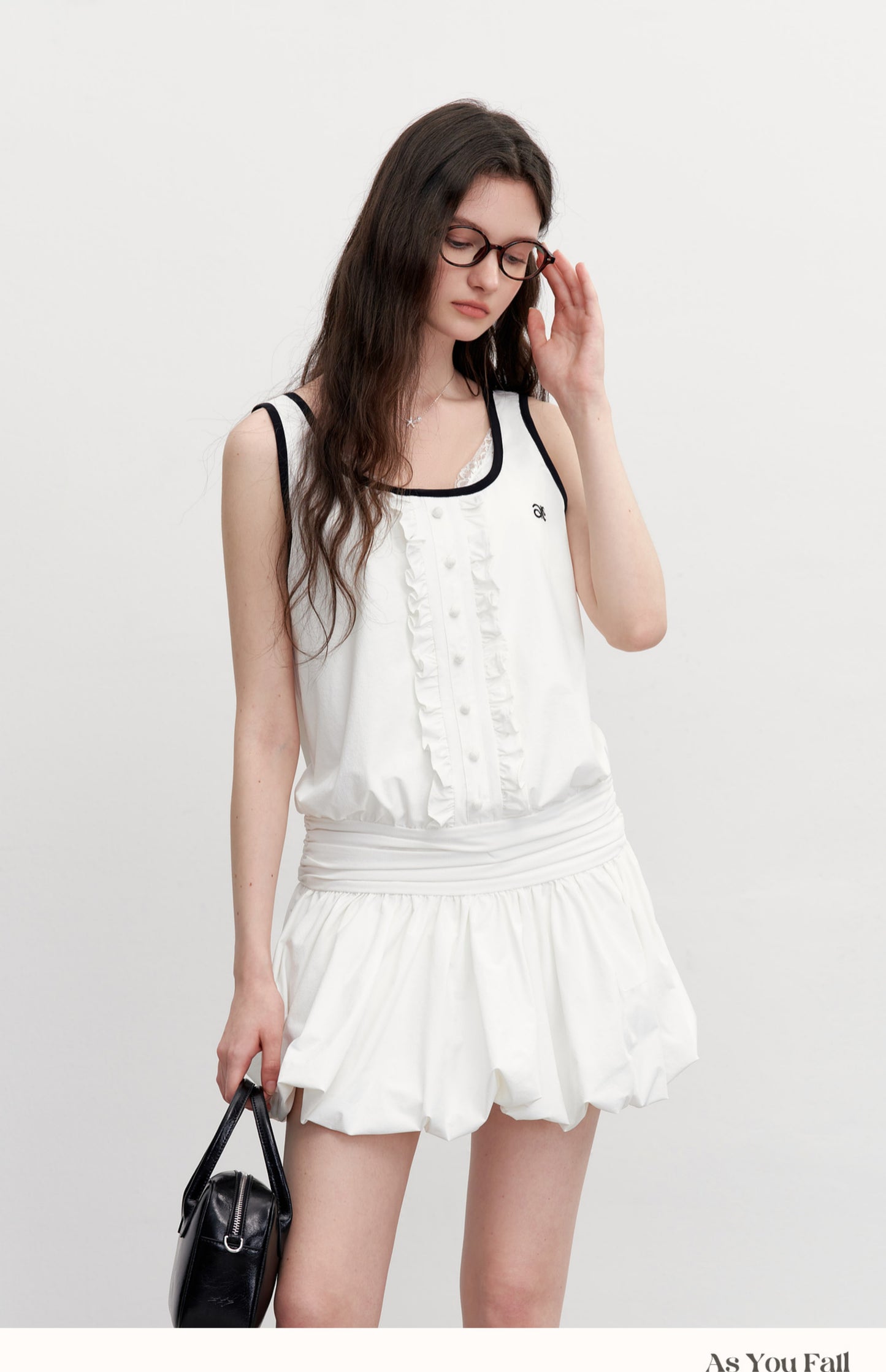Bubble Hem Dress With Contrast Edging