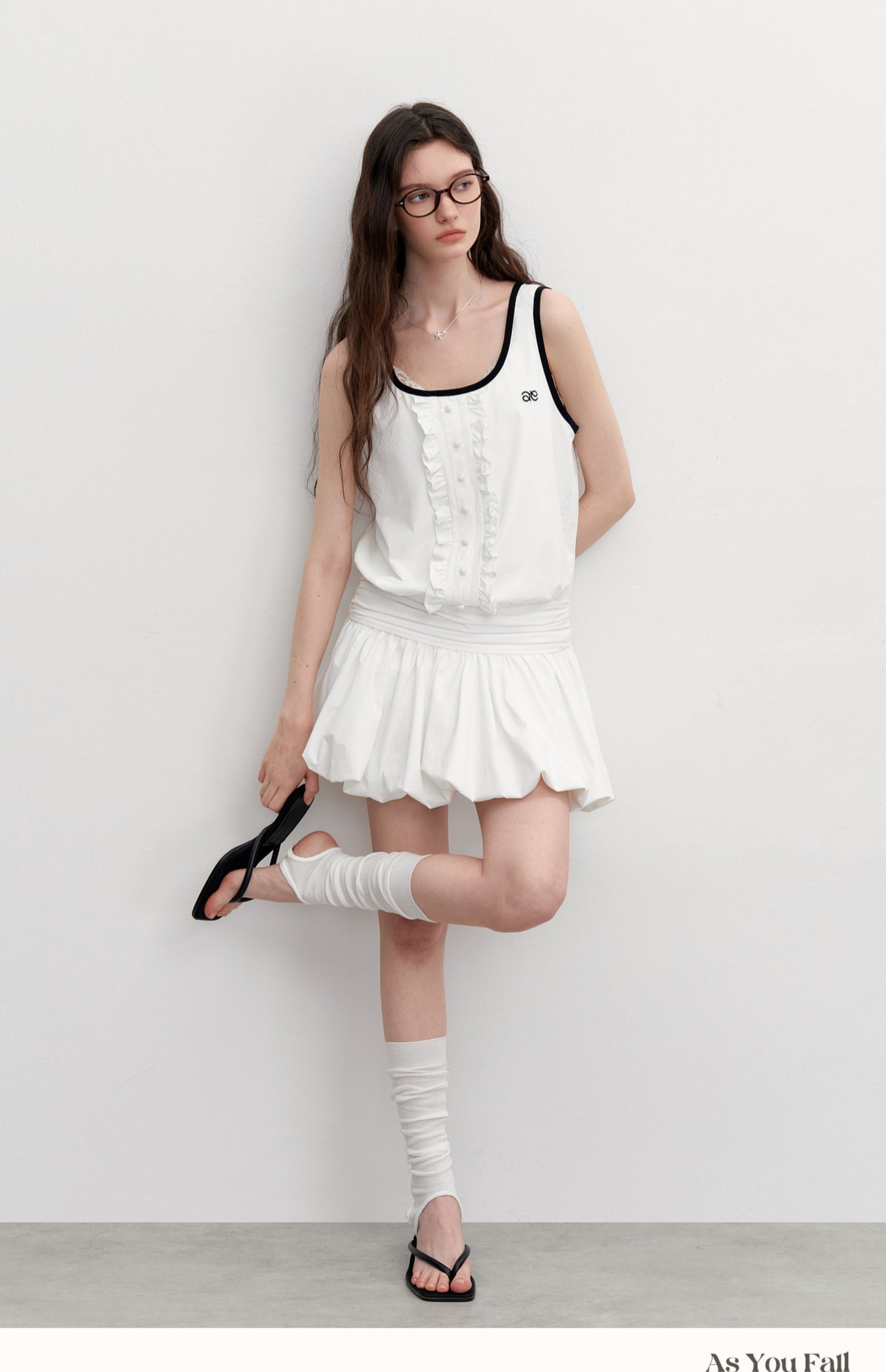 Bubble Hem Dress With Contrast Edging
