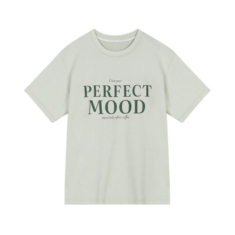 “PERFECT MOOD” Lettering T-Shirt