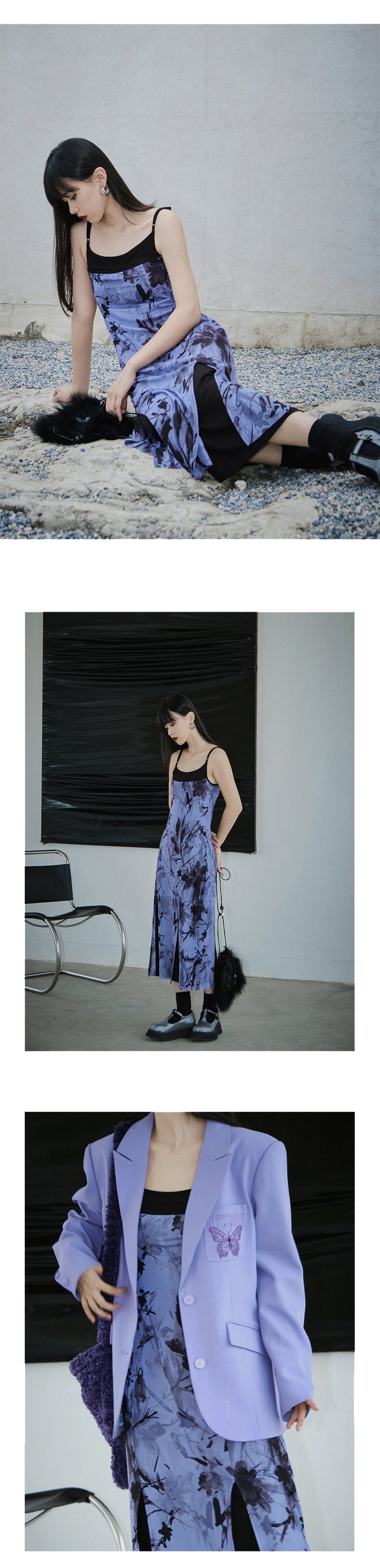 Printed Double-Layer Mesh Dress