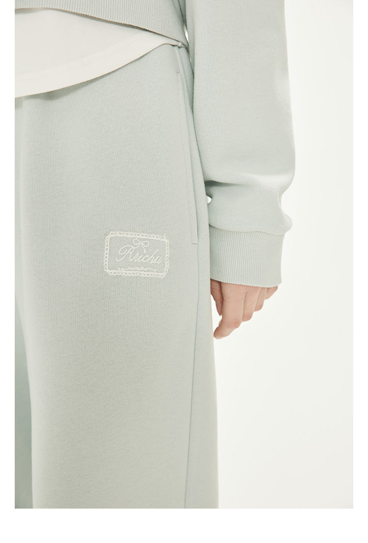 Zip-Up Hoodie And Sweatpants With Embroidered Label